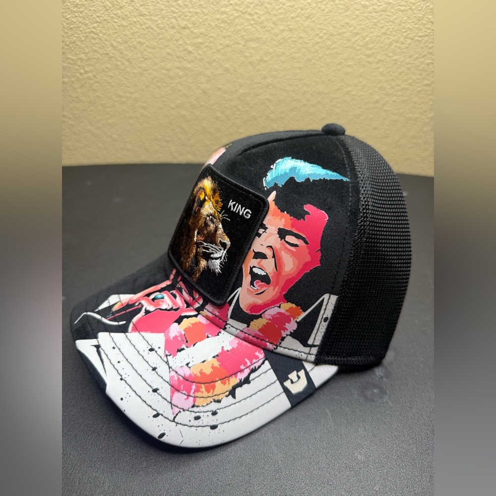 Custom Goorin Bros “KING” Lion Pop Art Trucker Hat - Picture 3 of 5